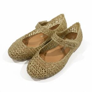 Mini Melissa Aranha Gold Glitter Jelly Sandals Toddler Size 11 Like New